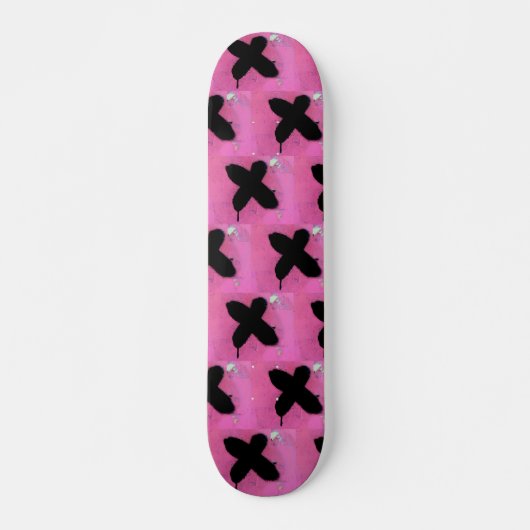 Skateboard Patinage rose. (Devant)