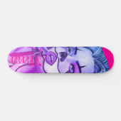 Skateboard Patinage rose de maquillage de clown mignon (Horz)
