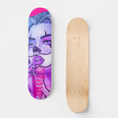 Skateboard Patinage rose de maquillage de clown mignon (Recto)