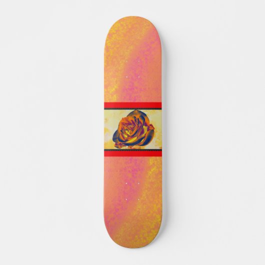 Skateboard Patinage Rose orange (Devant)