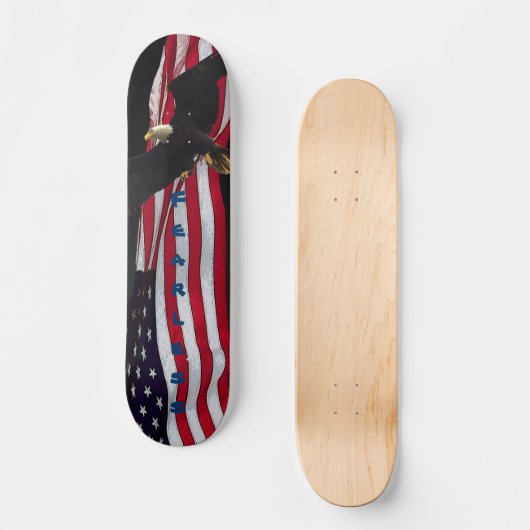 Skateboard Patinage "sans peur" Eagle/US Flag (Recto)