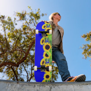 Skateboard Patinage sur les tournesols - Couleurs du drapeau