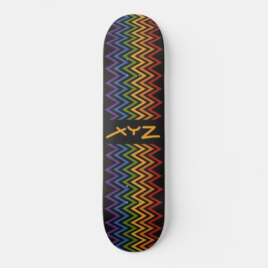 Skateboard Patinage sur mesure Rainbow Chevron Motif (Recto)