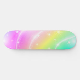 Skateboard Patinage Unicorn Pastel Rainbow Color