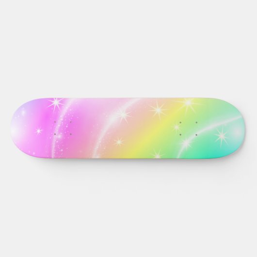 Skateboard Patinage Unicorn Pastel Rainbow Color (Horz)