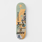 Skateboard Patinage urbain - photo Collage Sage Green et Tan (Recto)