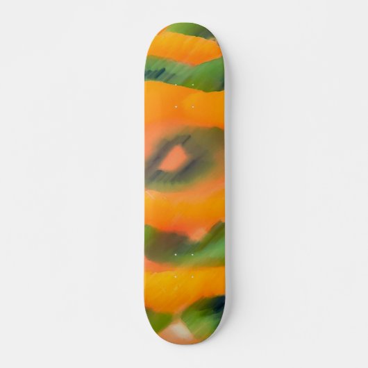 Skateboard Patinage vert orange (Devant)
