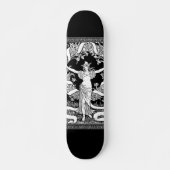 Skateboard Patinage vintage en couronne de fleurs (Devant)