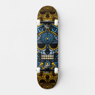 Skateboard Patineta cráneo azteca