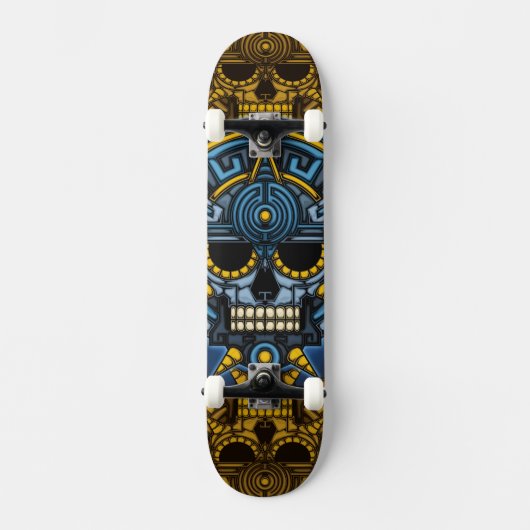 Skateboard Patineta cráneo azteca (Recto)