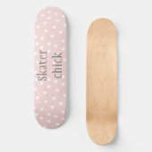 Skateboard Patineur | Roses blanches avec Coeurs blancs Fille (Recto)