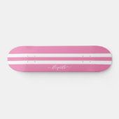 Skateboard Patineuse cool Girl Rose White Racing Stripes (Horz)