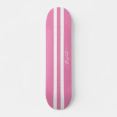 Skateboard Patineuse cool Girl Rose White Racing Stripes (Devant)