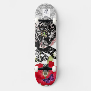 SKATEBOARD PATINOIRE TIGER POPPY ET BUTTERFLY