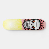 Skateboard Patins à crâne flamboyant. (Horz)
