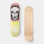 Skateboard Patins à crâne flamboyant. (Recto)