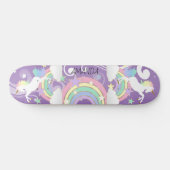 Skateboard Patins à roulettes pourpre Rainbow Unicorn (Horz)
