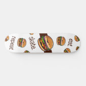 Skateboard patroon burger kawaii "eat skate repeat (Horizontaal)