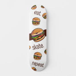 Skateboard patroon burger kawaii "eat skate repeat