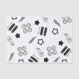 Skateboard Patroon Zwart 10LB Tissue Papier