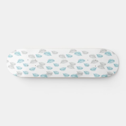 Skateboard Pattern Blue & Gray Leaves (Horz)