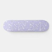 Skateboard Pattern de Lilac Purple and White Butterfly (Horz)