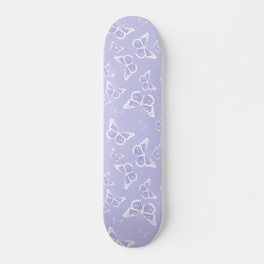 Skateboard Pattern de Lilac Purple and White Butterfly (Devant)
