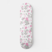 Skateboard Pattern of Elephants, Cute Elephants - Pink Gray (Recto)