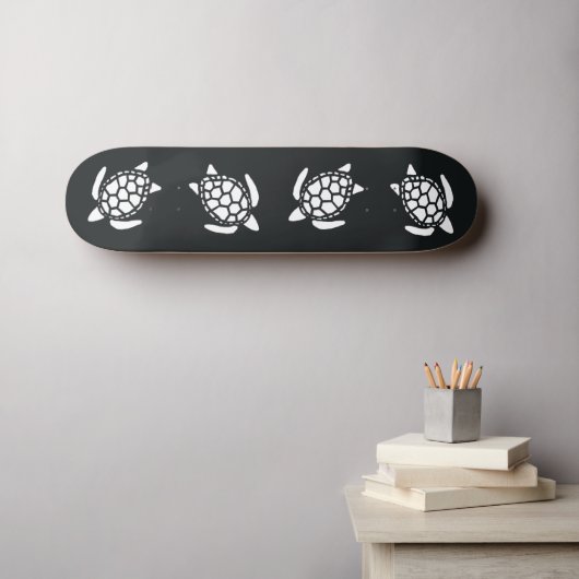 Skateboard Patters de Black and White Sea Turtles (Art mural (Horz))