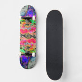 Skateboard Pavot jaune à pois noirs et blancs (Recto)