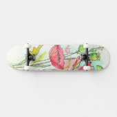 Skateboard Pavots peints d'aquarelle (Horz)