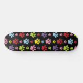 Skateboard Paws Colorés, Motif Paw, Empreintes de pattes, Paw (Horz)