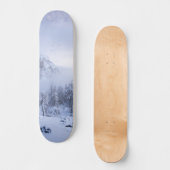 Skateboard Pays merveilleux d'hiver, brouillard, forêt d'épin (Recto)