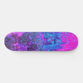 Skateboard Paysage impressioniste rose chaud et bleu (Horz)