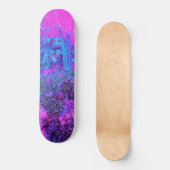 Skateboard Paysage impressioniste rose chaud et bleu (Recto)