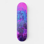 Skateboard Paysage impressioniste rose chaud et bleu (Recto)