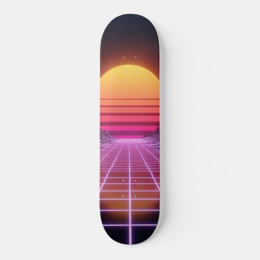 Skateboard Paysage Rétrowave (Recto)