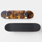 Skateboard Paysage urbain de nuit de Chicago (Horz)