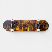 Skateboard Paysage urbain de nuit de Chicago (Horz)