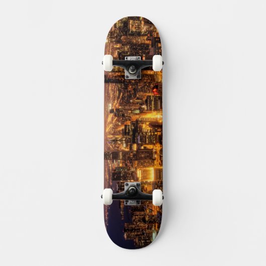 Skateboard Paysage urbain de nuit de Chicago (Recto)