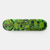 Skateboard Peace-Love-Compassion-Kanji (Horz)