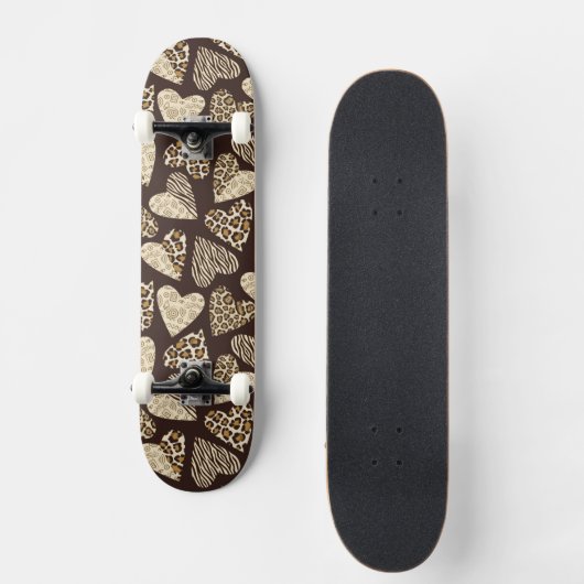Skateboard Peau d'animal avec des coeurs (Recto)