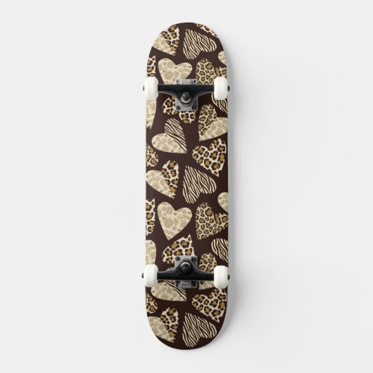 Skateboard Peau d'animal avec des coeurs (Recto)