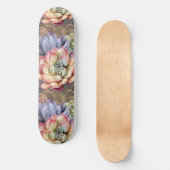 Skateboard Pêche et Grey Succulents (Recto)