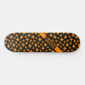 Skateboard Peint Plus en orange avec nom (Horz)
