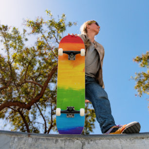 Skateboard Peinture à l'huile Couleurs arc-en-ciel Gay Lesbia