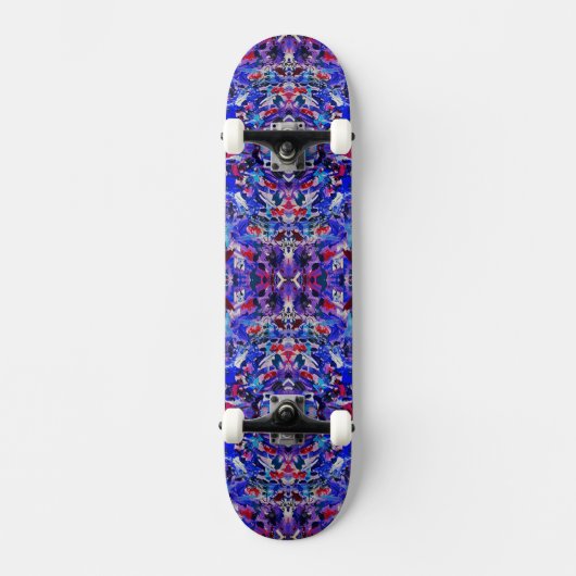 Skateboard Peinture abstraite bleue mignonne (Recto)