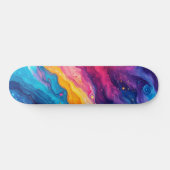 Skateboard Peinture Abstraite Feu & Glace (Horz)