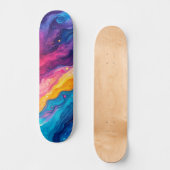 Skateboard Peinture Abstraite Feu & Glace (Recto)