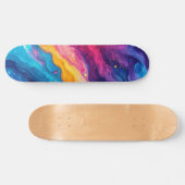 Skateboard Peinture Abstraite Feu & Glace (Horz)